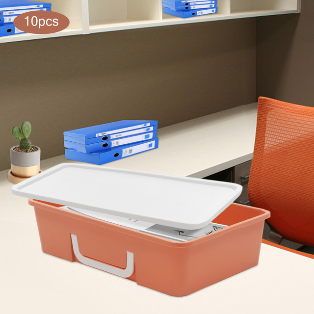 File Box with Lid 10 Pieces Box Flat Organizer Storage Bins Flat Storage  Bins with Lid - AliExpress